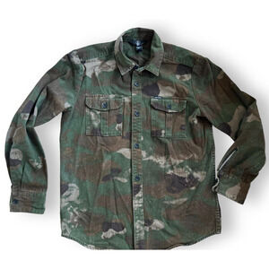 Volcom Big Kid Boys Huckster Camo Shirt Sz Large 12 Y Skater